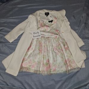 Lilt Floral Kids Dress with Cream Jacket